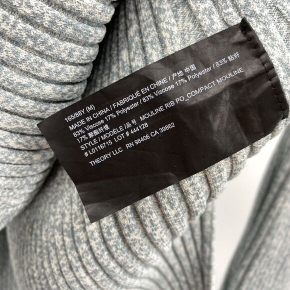 Theory Mouline Ribbed Tunic Sweater Women Medium Eggshell Blue Pullover - Picture 10 of 13